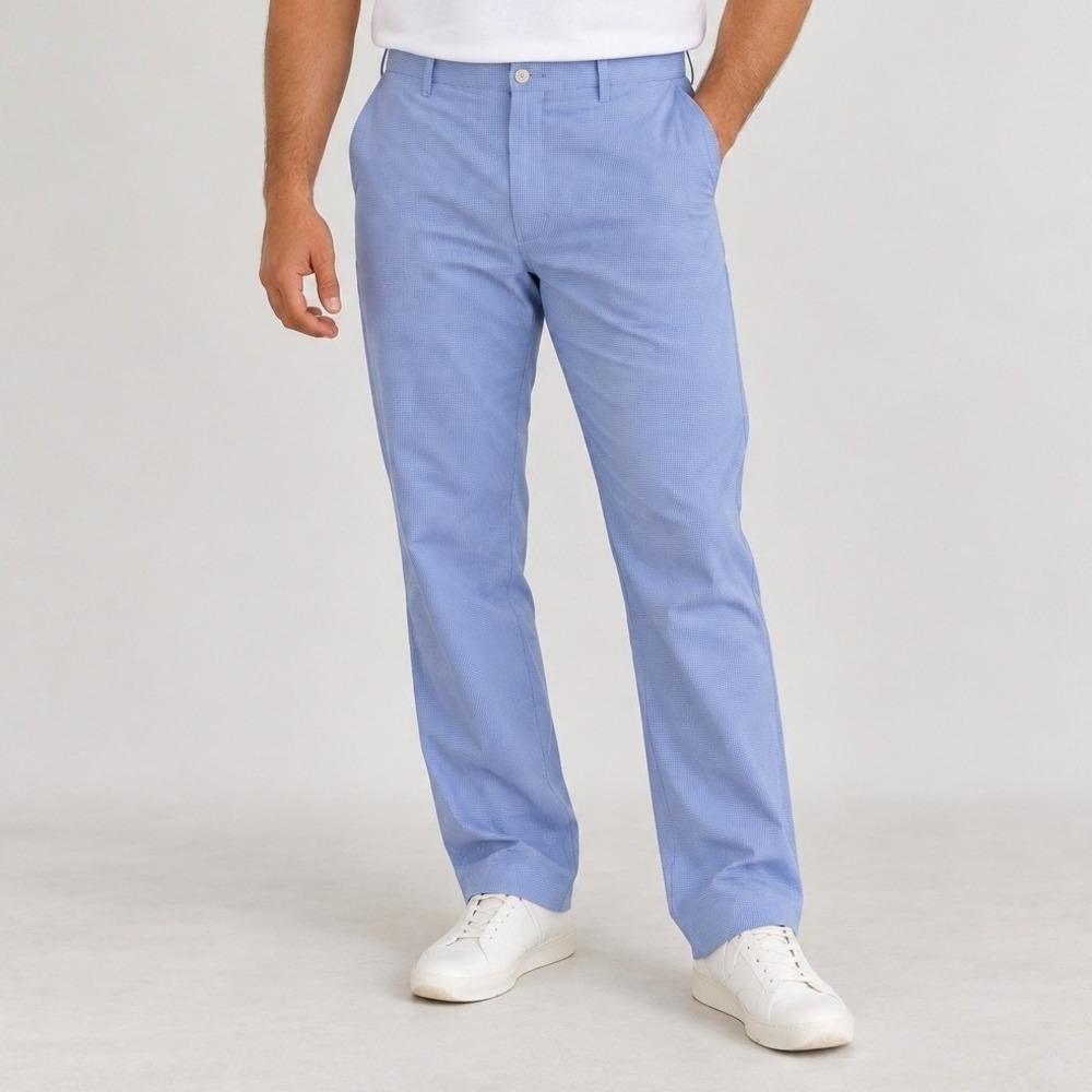 POLO RALPH LAUREN Golf Mens Blue & White Gingham Slim Fit Pants Size 40/32
